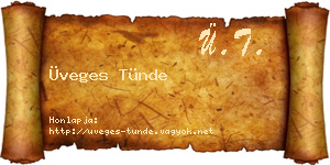 Üveges Tünde névjegykártya